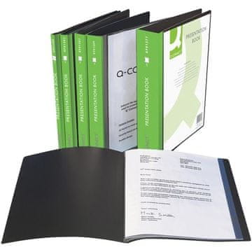 Q-Connect Katalogna knjiga, A4, 100 žepov, črna