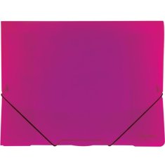 Karton P+P mape z zavihki in gumicami Opaline, A4, plastične, roza, 1 kos