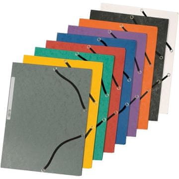 Q-Connect Krožniki z zavihki in gumico, mešanica barv