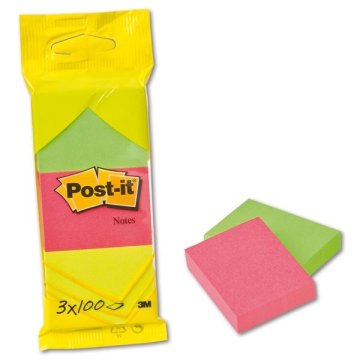 Post-It Listek, 51 x 38 mm, mešanica barv, 3 kosi