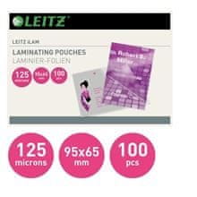 Leitz Laminirna folija 65x95mm, 125 mic, 100 kosov