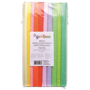 Gimboo Gimboo-roll krep papir 25x200cm, mix past.bar., 10pcs