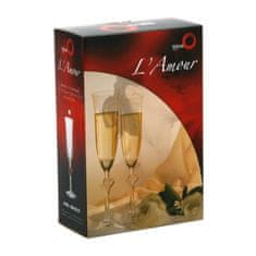 Stölzle Set kelih za šampanjec L'Amour 175ml / 2kos / satin srce / steklo