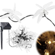 MG Dragonflies sončna veriga 30 LED 6.5m, teplá bela