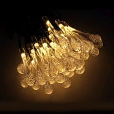 MG Icicle sončna veriga 30 LED 6.5m, toplo bela