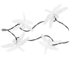 MG Dragonflies sončna veriga 30 LED 6.5m, teplá bela