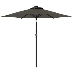 Vidaxl Vrtni senčnik z LED in jeklenim drogom antraciten 225x225x212cm