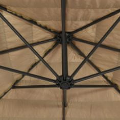 Vidaxl Vrtni senčnik z jeklenim drogom rjav 388x388x248 cm