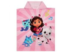DreamWorks Mačji dom Gabi Otroška brisača s kapuco, pončo za deklico 50x115 cm OEKO-TEX 