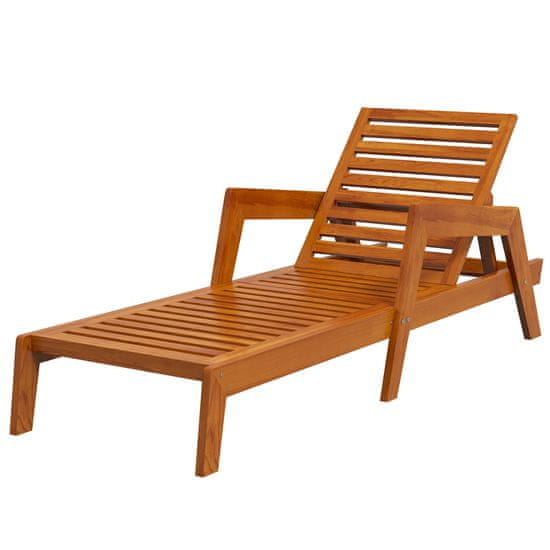 OUTSUNNY Ležalnik, Lesen Vrtni Ležalnik, Ležalnik, Vremensko Odporen Počivalnik Za Balkon, Teraso, Nosilnost Do 120 Kg, Oranžen, 66 X 190 X 73,5 Cm