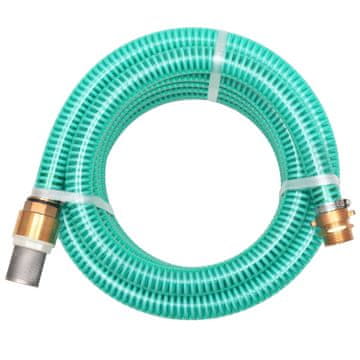 Vidaxl Sesalna cev z medeninastimi nastavki 4 m 25 mm zelene barve
