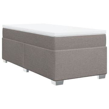 Vidaxl Box spring postelja z vzmetnico taupe 80x200 cm blago