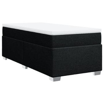 Vidaxl Box spring postelja z vzmetnico črna 90x200 cm blago