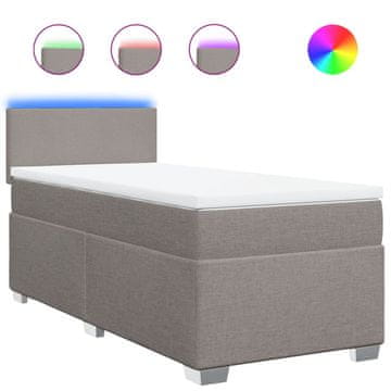Vidaxl Box spring postelja z vzmetnico taupe 90x190 cm blago