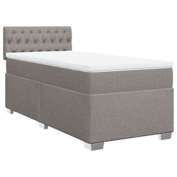 Vidaxl Box spring postelja z vzmetnico taupe 90x190 cm blago