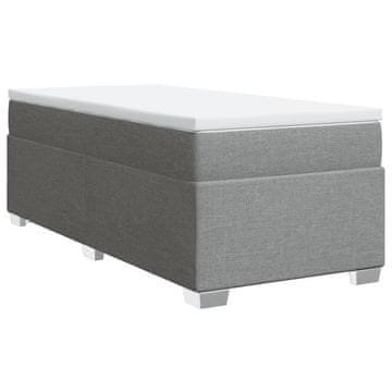 Vidaxl Box spring postelja z vzmetnico svetlo siva 80x200 cm blago