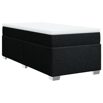 Vidaxl Box spring postelja z vzmetnico črna 100x200 cm blago