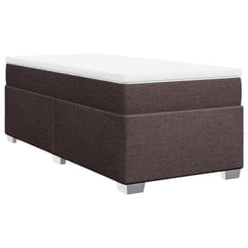 Vidaxl Box spring postelja z vzmetnico temno rjava 100x200 cm blago