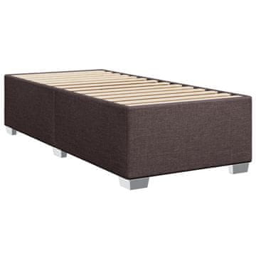 Vidaxl Posteljni okvir brez vzmetnice temno rjav 90x190 cm blago