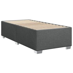 Vidaxl Box spring postelja z vzmetnico temno siva 80x200 cm blago