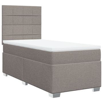 Vidaxl Box spring postelja z vzmetnico taupe 80x200 cm blago