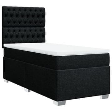 Vidaxl Box spring postelja z vzmetnico črn 90x190 cm blago