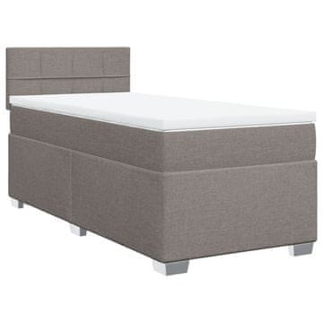 Vidaxl Box spring postelja z vzmetnico taupe 90x190 cm blago