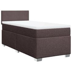 Vidaxl Box spring postelja z vzmetnico temno rjava 100x200 cm blago