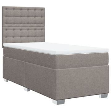 Vidaxl Box spring postelja z vzmetnico taupe 100x200 cm blago