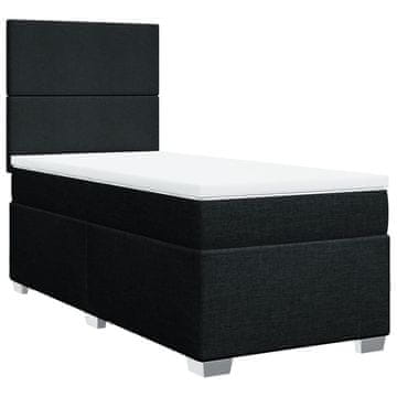 Vidaxl Box spring postelja z vzmetnico črna 100x200 cm blago