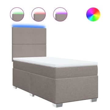 Vidaxl Box spring postelja z vzmetnico taupe 100x200 cm blago