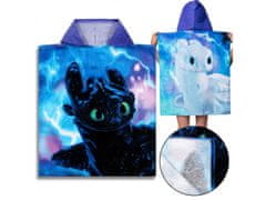 DreamWorks Jezdeci zmajev Otroška brisača s kapuco, pončo za fanta 50x115 cm OEKO-TEX 