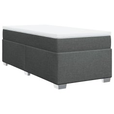 Vidaxl Box spring postelja z vzmetnico temno siva 80x200 cm blago