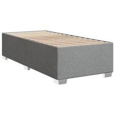 Vidaxl Box spring postelja z vzmetnico svetlo siva 90x190 cm blago