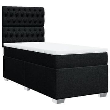 Vidaxl Box spring postelja z vzmetnico črna 80x200 cm blago