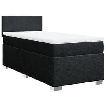 Vidaxl Box spring postelja z vzmetnico črna 80x200 cm blago