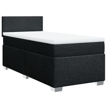 Vidaxl Box spring postelja z vzmetnico črn 90x190 cm blago