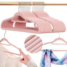 Severno Komplet žametnih obešalnikov MAGIC VELVET 20 kosov roza