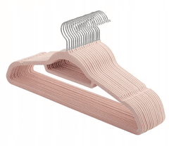 Severno Komplet žametnih obešalnikov MAGIC VELVET 20 kosov roza