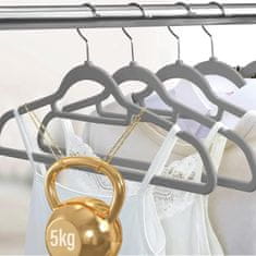 Severno Komplet žametnih obešalnikov MAGIC VELVET 20 kosov sive barve