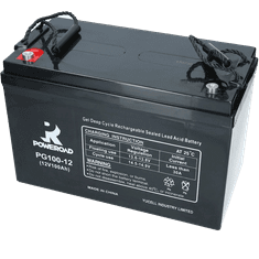 Poweroad PG 100-12 svinčen akumulator za ciklično uporabo PG 100-12 • 12V 100Ah • GEL|VRLA • DXŠXV: 333x172x220