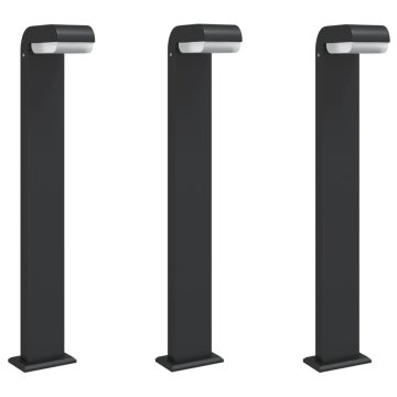Vidaxl Zunanja talna svetilka 3 kosi črna 80 cm tlačno liti aluminij