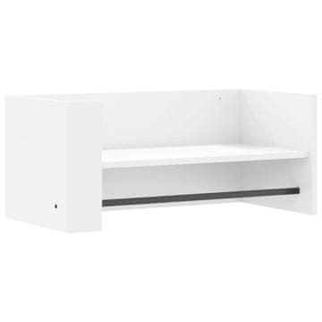 Vidaxl Stenska polica bela 70,5x35x30,5 cm inženirski les