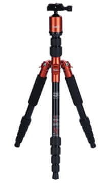 Rollei Compact Traveler Tripod št. 1/ Teža 5 kg/ Razširjeno 142 cm/ Oranžna