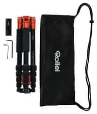 Rollei Compact Traveler Tripod št. 1/ Teža 5 kg/ Razširjeno 142 cm/ Oranžna