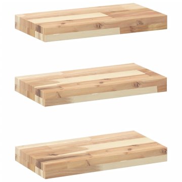 Vidaxl Viseče police 3 kosi 40x20x4 cm neobdelan masiven les akacije