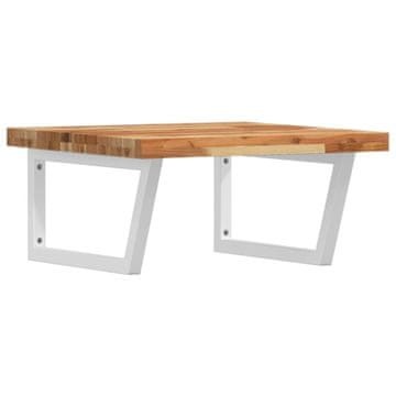 Vidaxl Stenska polica za umivalnik jeklo in trden akacijev les