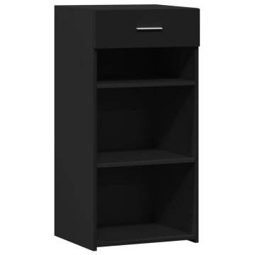 Vidaxl Komoda črna 45x42,5x93 cm inženirski les