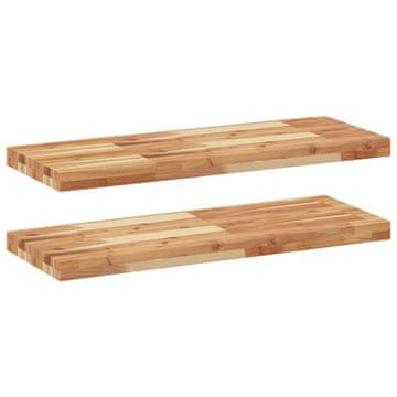 Vidaxl Viseče police 2 kosa 80x30x4cm oljni premaz trden akacijev les