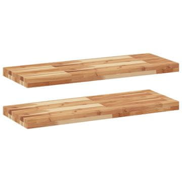 Vidaxl Viseče police 2 kosa 100x30x4cm oljni premaz trden akacijev les